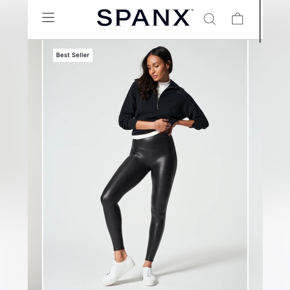 Spanx Faux Leather Leggings size medium